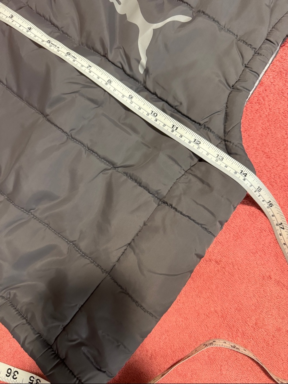 Puma Kids Gray Quilted Puffer Vest - Picture 7 of 8